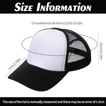20 Pack Sublimation Trucker Hats Blank DIY Gift Bulk Birthday Party - color: Black