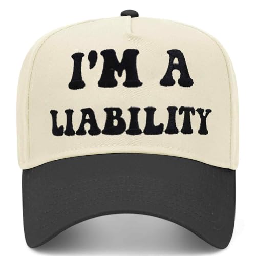 Vintage Canvas Embroidery Funny Hats Put It On My Husband's Tab Hat Adjustable Baseball Cap for Men Women - color: Black-a-i'm a Liability