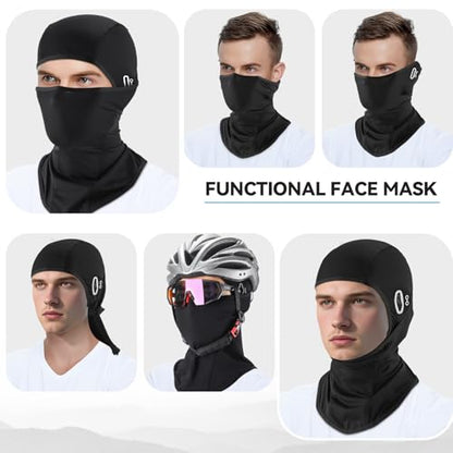 GL GLENSLAVE Summer Balaclava, Cooling Ice Silk Balaclava Full Face Mask UV Protector for Men Women Motorcycle Cycling - color: Black