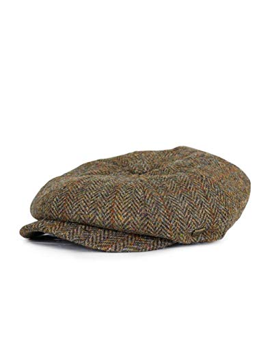 Failsworth Carloway Harris Tweed Baker Boy Cap, Brown Herringbone - color: Pattern 2013 - Brown, size: Medium
