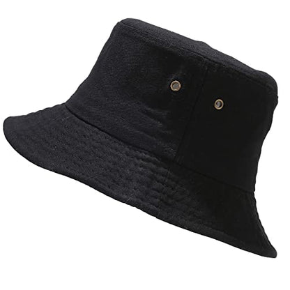 Unisex Bucket Hat Summer UPF 50+ Sun Protection Outdoor Beach Fishing Travel Hiking Hat - color: Black