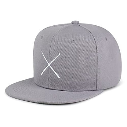 JPAK Drum Stick Hip-Hop Snapback Hat Embroidered Baseball Cap Drummer - color: 02. Light Grey