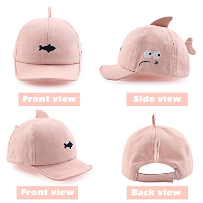 JANGANNSA Baby Duck Cap Infant Kids Sun Hat Bear Cute Cartoon Caps Spring Summer - color: Pink Shark, size: 3-18 Months