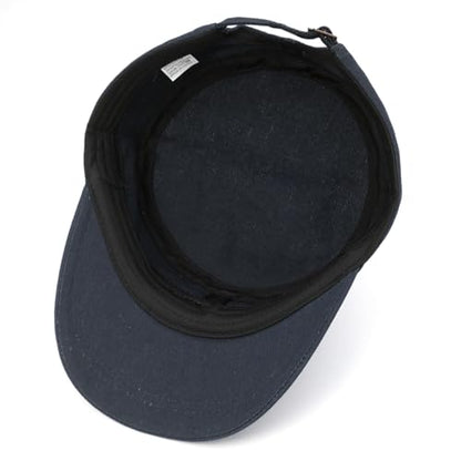 Unisex Army Cadet Cap Military Flat Top Basic Baseball Caps - color: Navy Blue