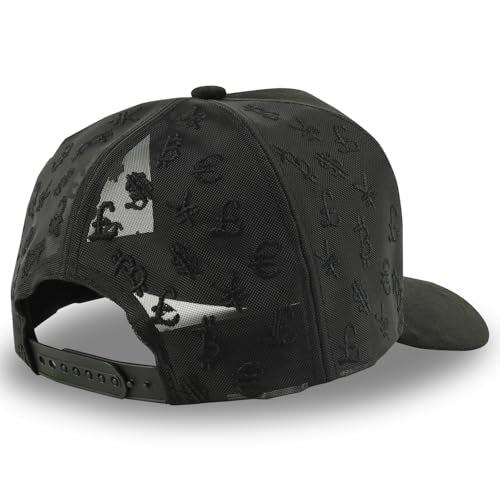 Trendy Apparel Shop 5 Panel Structured Soft Suede Snapback Ball Cap - color: Black Letter Mesh