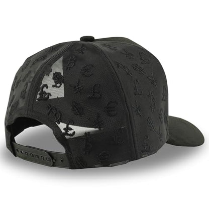 Trendy Apparel Shop 5 Panel Structured Soft Suede Snapback Ball Cap - color: Black Letter Mesh