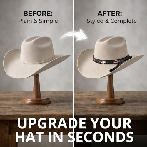 Gamboa Horsehair Hat Band for Cowboy Hats - color: Beaded Design