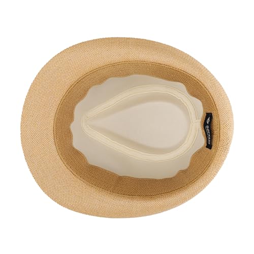 Dockers Men's Straw Fedora and Panama Hat - color: Tan Blue Band, size: Large-X-Large