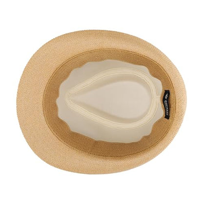 Dockers Men's Straw Fedora and Panama Hat - color: Tan Blue Band, size: Large-X-Large