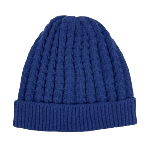 Humble Hilo Knit Hats Beanies for Women Winter Pom Beanie Men or Women Beanies Cable Knit Beanie - color: Navy Blue
