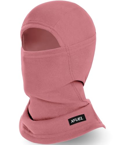 Ski Mask Balaclava for Men Women Windproof Thermal Winter Full Face Mask Cold Weather Skiing Snowboarding Neck Gaiter - color: Dark Pink