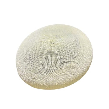 Women Lightweight Beret Floral Hollow Out Hat Breathable French Beret Beanie Hat Cap for Spring Summer - color: Beige 6#