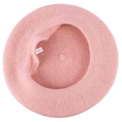 ZAKIRA Wool French Beret for Men & Women, Plain - color: Pink