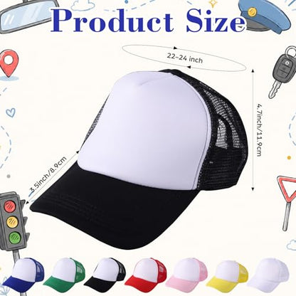 Sublimation Blank Trucker Hats, Foam Mesh Caps Embroidery Sublimation - color: Black