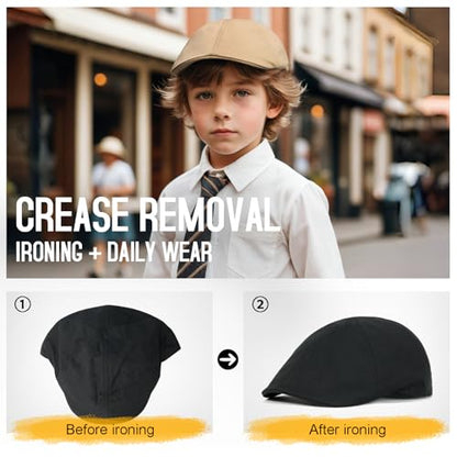 Toddler Cotton Ivy Newsboy Cap - color: Black, size: 2-3T