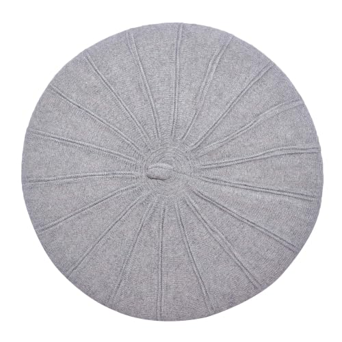 ZLYC Women French Beret Hat Reversible Solid Color Knit Warm Artist Cap - color: Grey