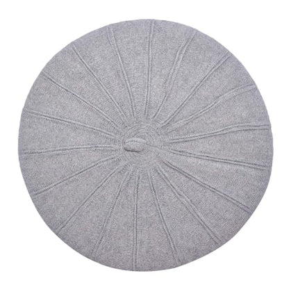 ZLYC Women French Beret Hat Reversible Solid Color Knit Warm Artist Cap - color: Grey