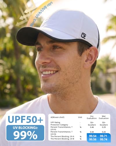 GADIEMKENSD Unstructured Hats UPF 50+ Lightweight Breathable Outdoor Cap for Men and Women - color: White, size: 7 1/4-7 5/8