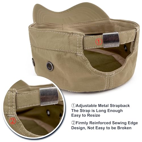 Loneshark Water Resistant Military Hat Quick Dry Cadet Cap Army Flat Top - color: Square-logo-khaki