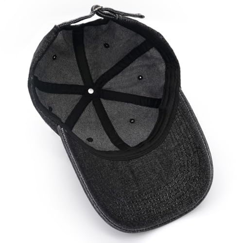 Baseball Cap for Women Men Classic Strapback Hats Adjustable Sun Hat - color: Black