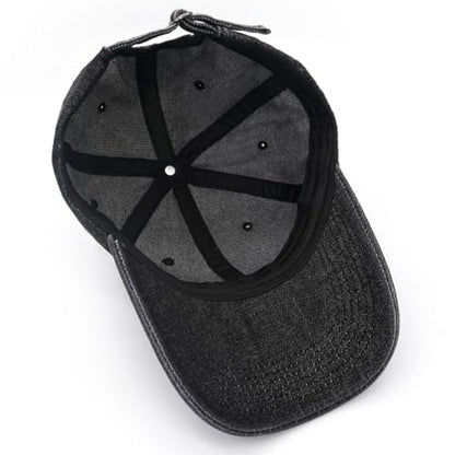 Baseball Cap for Women Men Classic Strapback Hats Adjustable Sun Hat - color: Black