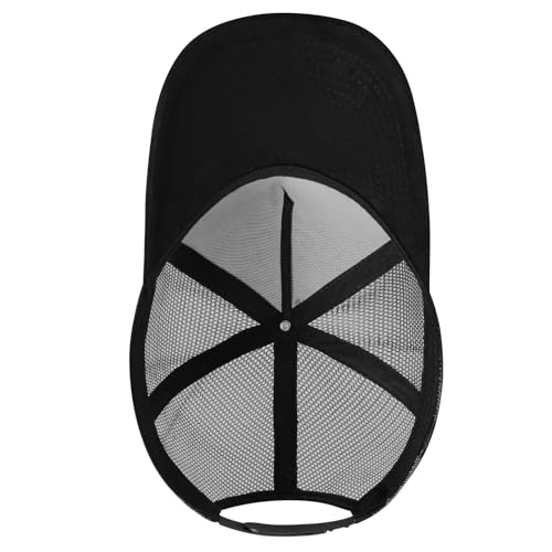 Suede Curved Brim Trucker Cap Adjustable Snapback Hat Mesh Back Breathable for Men Women 2 Pack SH03 - color: Pack of 2, Black & Dark Blue