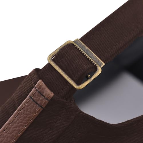 Cadet Army Cap for Men Women Military Adjustable Unisex Flat Top Hat - color: Brown