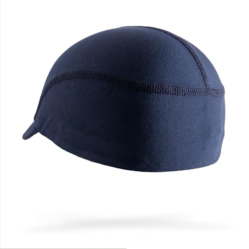 SNEK Dry Creek Summer Cycling Cap | Cooling Polartec Fabric | Breathable Bike Cap Under Helmet with UPF - color: Navy, size: Small-Medium