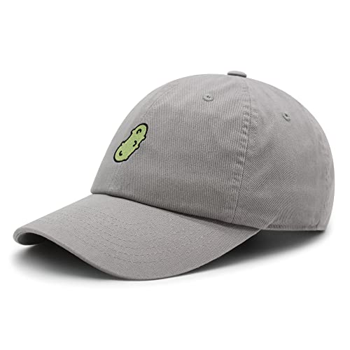 JPAK Pickle Premium Dad Hat Embroidered Cotton Baseball Cap Dill Juice - color: Light Gray