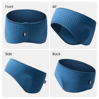LONGLONG 2 Pack Lightweight Ear Warmers Windproof Headband for Women Men - color: Black+navy