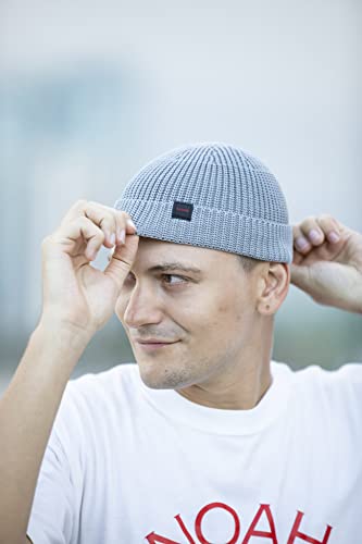 2 Pack Fisherman Beanie Hats for Men Women,Knit Trawler Skull Cap,Watch Cap,Spring Fall Winter Warm Short Hats - color: (Cotton) 2pcs:black+grey(m)