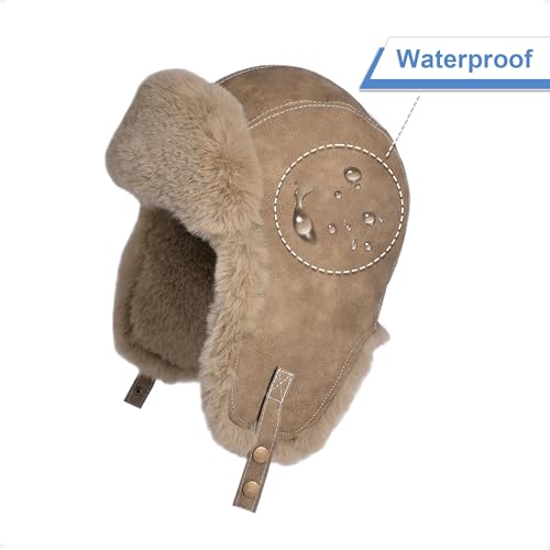 Women Winter Trapper Hat Ushanka Warm Sherpa Beanie Knit Ear Flap - color: Brown