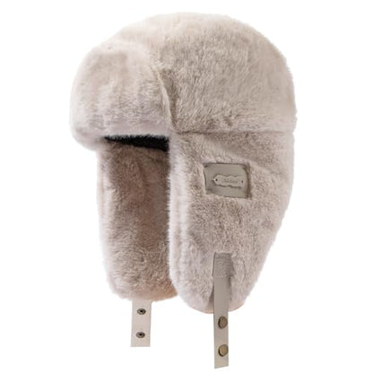 Fluffy Trapper Hats Winter Cozy Plush Ushanka Russian Hat Windproof Ski Hat Pilot Aviator Cap Cold Weather Hat - color: Mg-lfmyymrtb27-beige