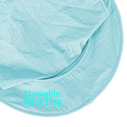 ZOORON Sun Hats for Men Women with Neck Flap Fishing UPF 50+ UV Protection - color: Blue