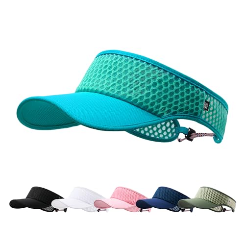 AUSFLUG Sun Visor Hat Men Women - Moisture Wicking Lightweight Sports Cap - color: Teal