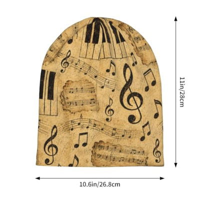 Beanie Hat for Men Women Slouchy Beanie Skull Sleep Cap Soft Lightweight Chemo Hat Stretch Cancer Headwear - color: Musical Notes