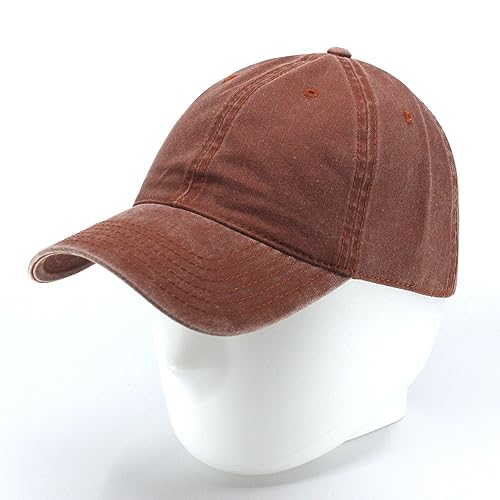 Plain Washed Cotton Adjustable 6 Panel Dad Hat Baseball Cap - color: Tx. Orange