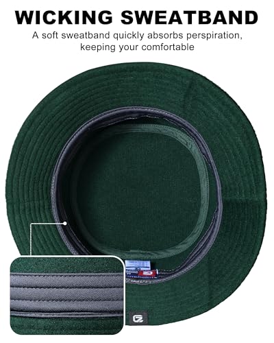GADIEMKENSD Winter Bucket Hat - Premium Wool, Packable, Plain Colors, Unisex Warm Hat - color: Dark Green 2.0, size: Medium