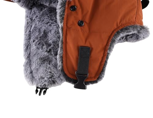 Connectyle Trapper Hat for Men Women Faux Fur Winter Hat with Ear Flaps Water-Resistant Hunting Hats Ushanka Skiing Cap - color: Caramel Brown