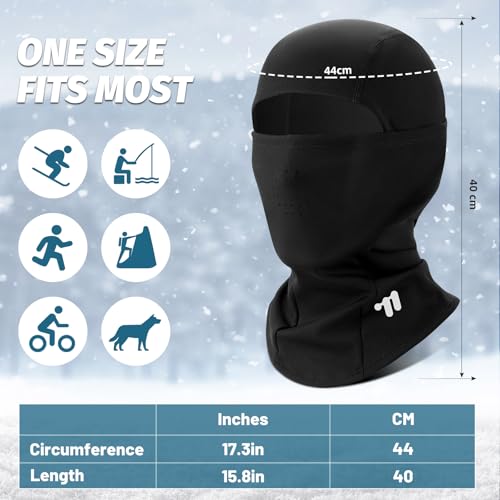 West Biking Balaclava Ski Mask Warm Face Mask for Cold Weather Lightweight Windproof Thermal Winter Scarf Face Mask Men Wome - color: Black