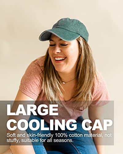Zylioo XXL Baseball Cap for Big Heads Men Women, Washed Denim Dad Hat - color: Hunter Green, size: Large