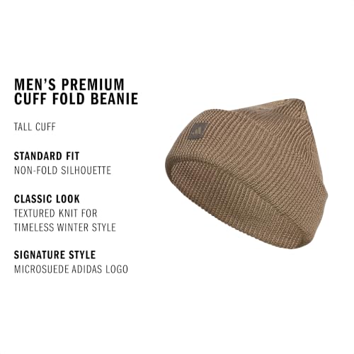 adidas Men's Premium Cuff Fold Beanie - color: Khaki Six/Grey Six
