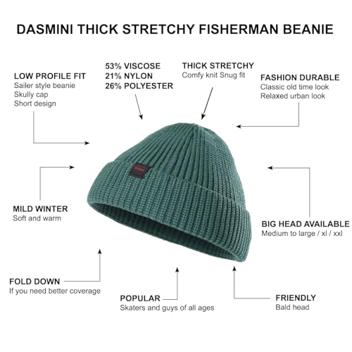 Fisherman Beanie Hats for Men Women,Knit Trawler Skull Cap,Watch Cap,Spring Fall Winter Warm Short Hats - color: (Thick Stretchy)-bottle-m