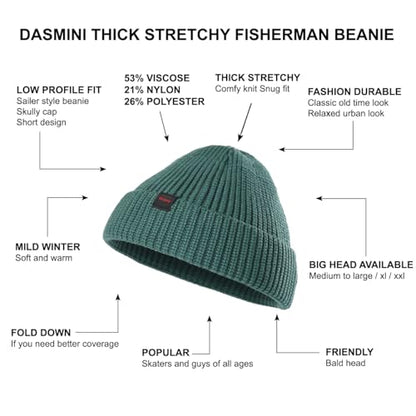 Fisherman Beanie Hats for Men Women,Knit Trawler Skull Cap,Watch Cap,Spring Fall Winter Warm Short Hats - color: (Thick Stretchy)-bottle-m