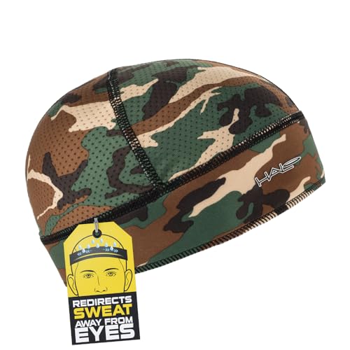 Halo Headband Skull Cap - The Ultimate Sweat Diverting, Absorbent, Lightweight, High Performance Skull Cap - color: Camo Green
