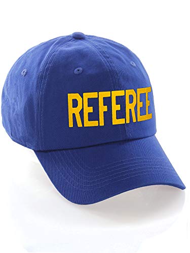 Classic Referee Hat Premium Cotton Low Profile Unstructured Adjustable Strapback - color: Royal Gold