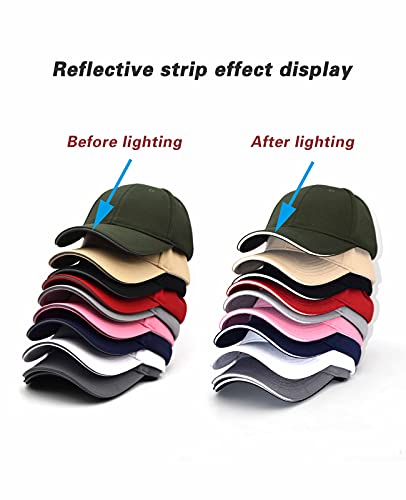 TSSGBL Men's Plain Baseball Hat - OSFM & XXL Big Head Fit，Adjustable Structured Ball Cap with Reflective Sandwich Brim - color: Grey, size: Medium-Large