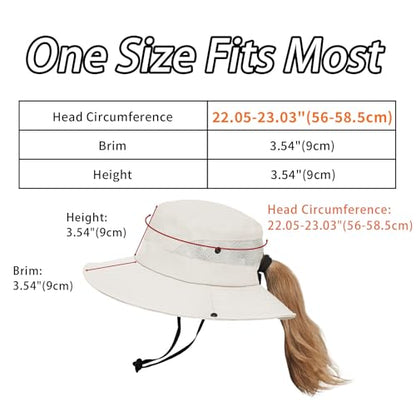 PFFY Sun Beach Hats for Women Men Wide Brim Fishing Bucket Hat - color: Beige