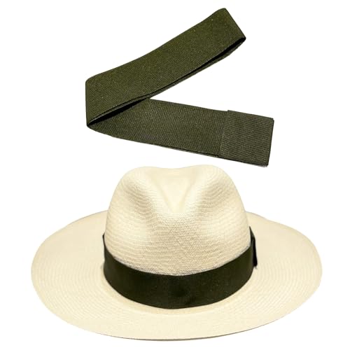 Gamboa Hatbands for Panama Hat Ribbon Hatband Cowboy Hats - color: Dark Green, size: Medium