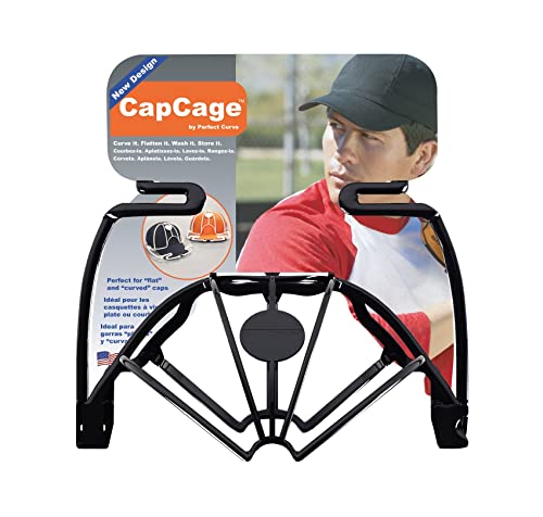 Perfect Curve Cap Washer - Hat and Visor Cleaning Rack. for Hats with Flat and Curved Brims. Made in USA. - color: Black
